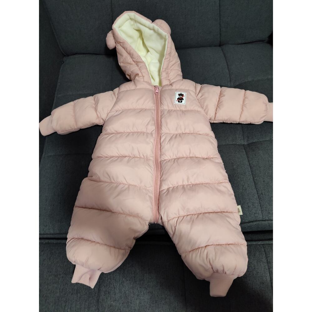 Brand New Pink Plush-Lined Snow Suit 3-6 Months Baby